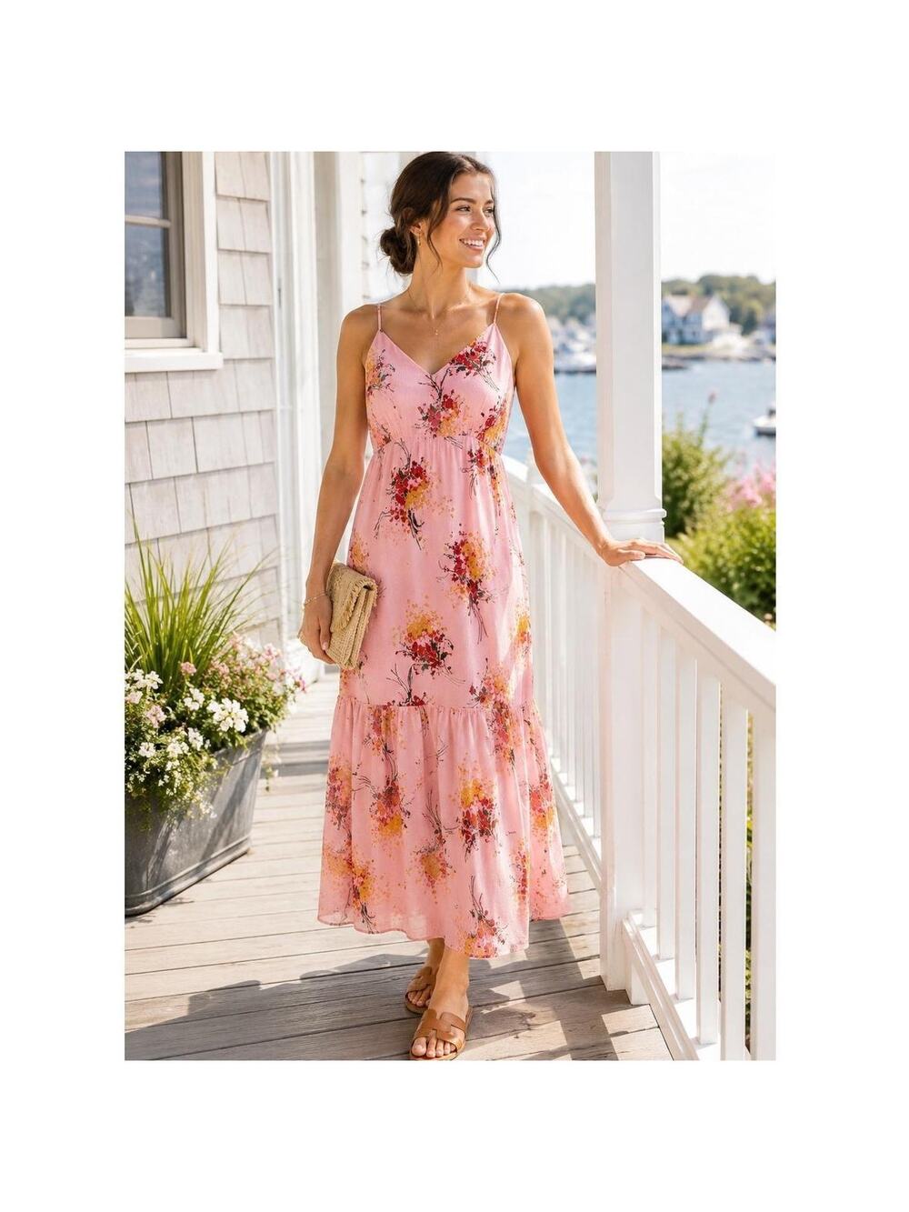 J.Crew Tiered Maxi Dress Sunburst Bouquet